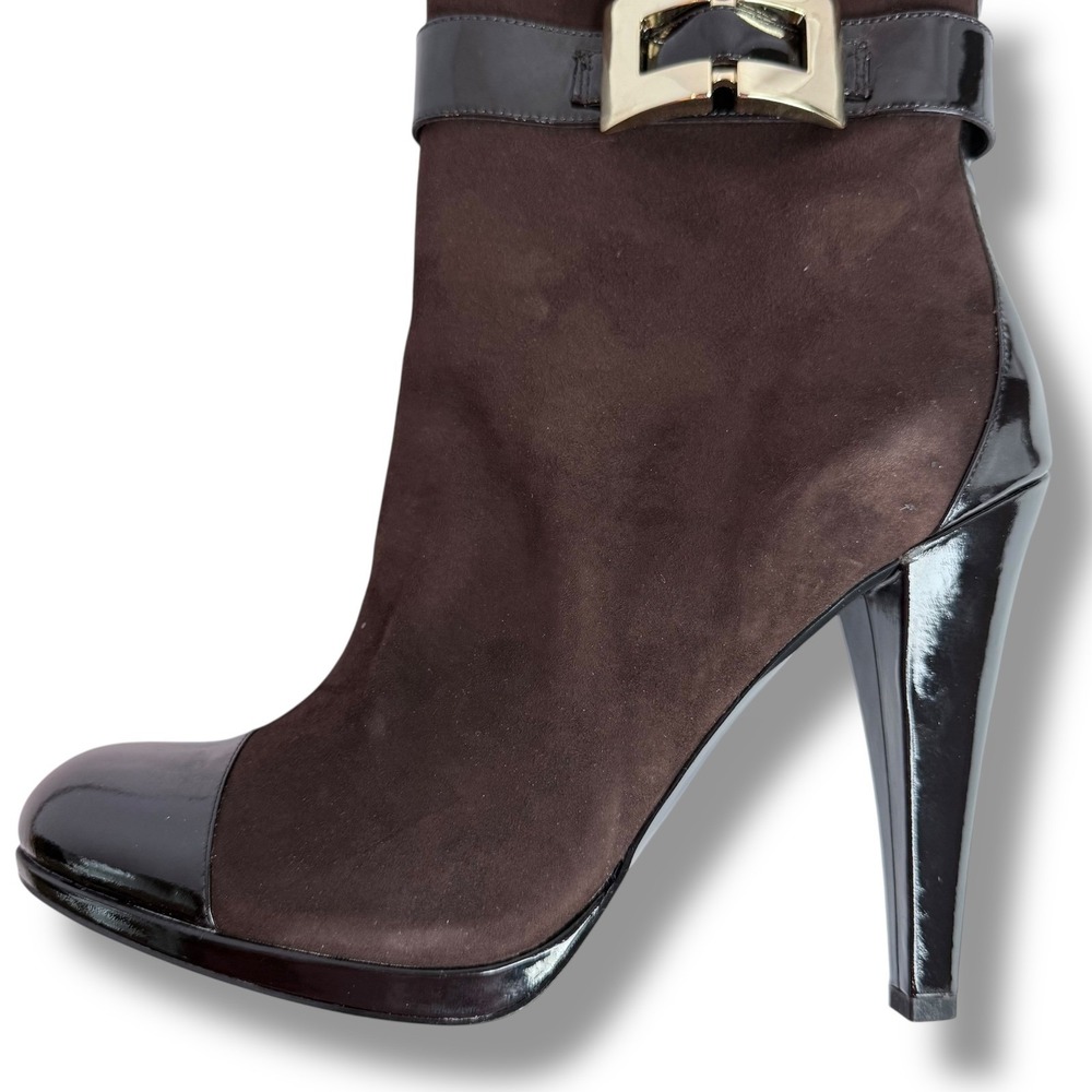 INC International Concepts Margaret Women's Suede Leather Heel Boots Brown 10M - Picture 4 of 16
